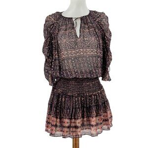 Ulla Johnson Silk Sheer Smocked Dress Size 2